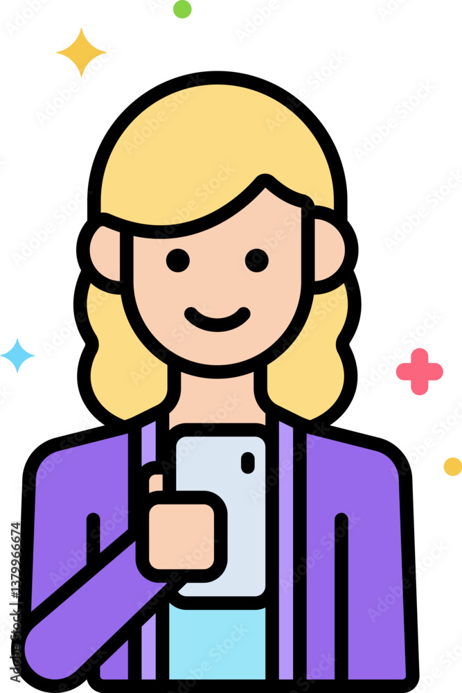 millennial Illustration on a white background. millennial Illustration on a white background.