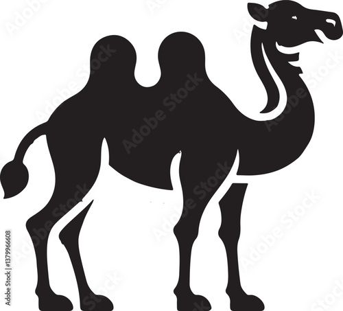 Camels silhouette vector file white background