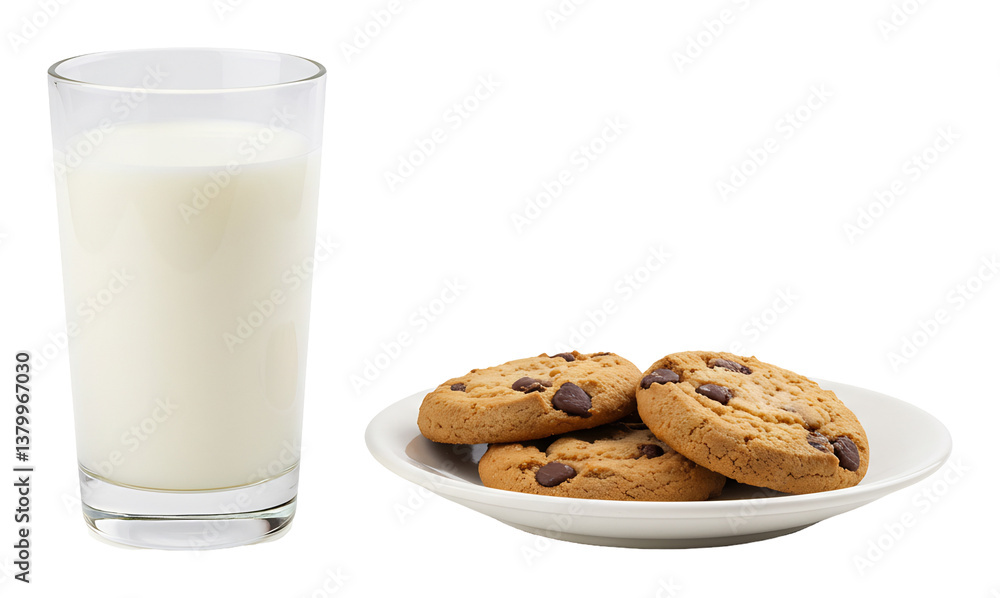 冷たい牛乳とチョコチップクッキー 冷たい牛乳とチョコチップクッキー