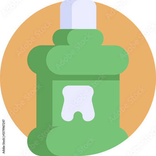 mouthwash Illustration on a white background.