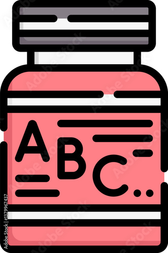 multivitamin Illustration on a white background.