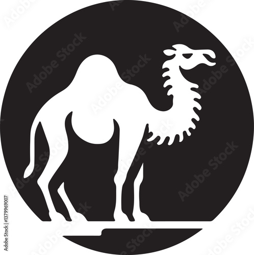 Camels silhouette vector file white background