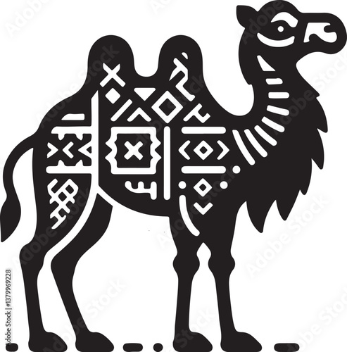 Camels silhouette vector file white background
