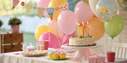 Festive Birthday Table Watercolor