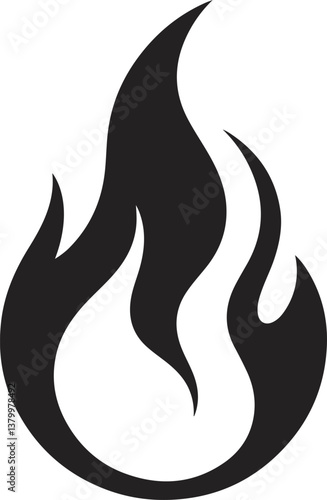 Fire icon vector silhouette