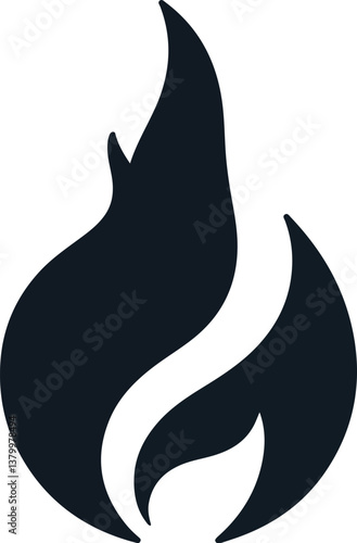 Fire icon vector silhouette