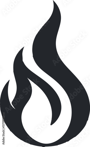 Fire icon vector silhouette