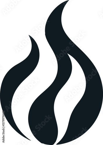 Fire icon vector silhouette