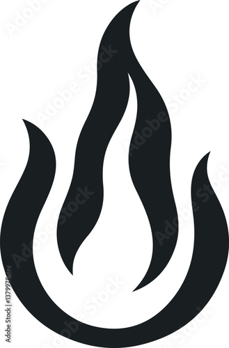 Fire icon vector silhouette