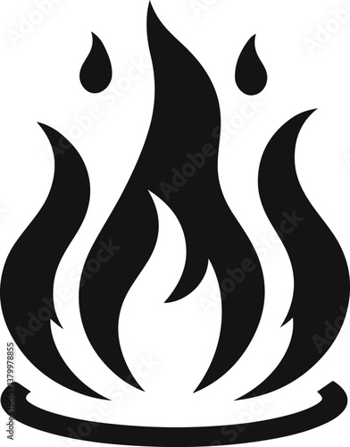 Fire icon vector silhouette