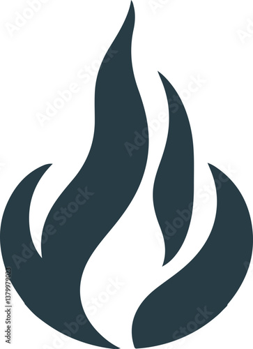 Fire icon vector silhouette