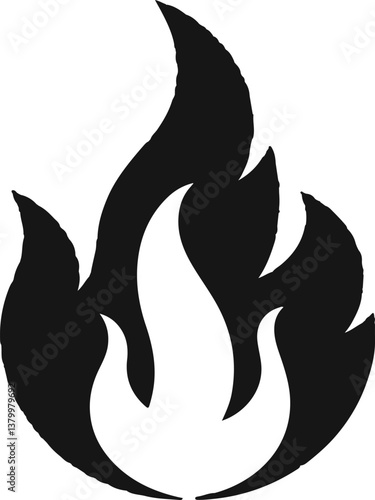 Fire icon vector silhouette