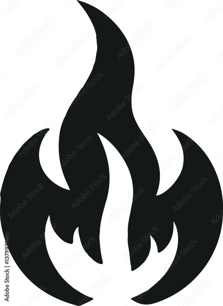 Fototapeta premium Fire icon vector silhouette