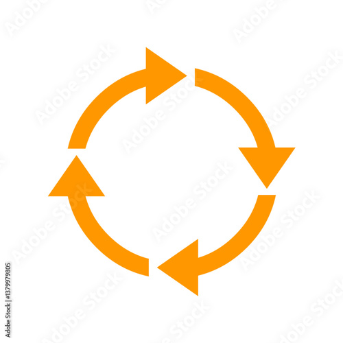 Recycling yellowicon. Recycle symbol. Rotation arrow pack. Reuse cycle. Vector eco icons