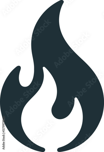 Fire icon vector silhouette