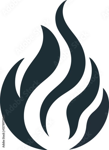 Fire icon vector silhouette