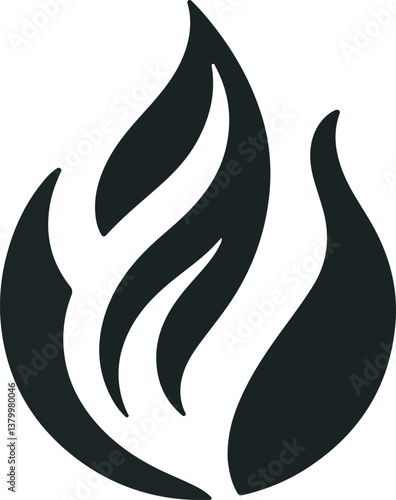 Fire icon vector silhouette
