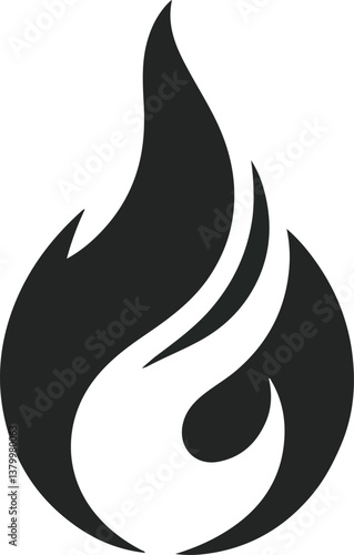 Fire icon vector silhouette