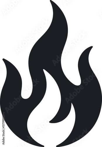 Fire icon vector silhouette