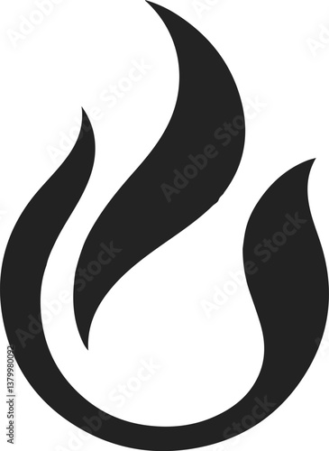 Fire icon vector silhouette