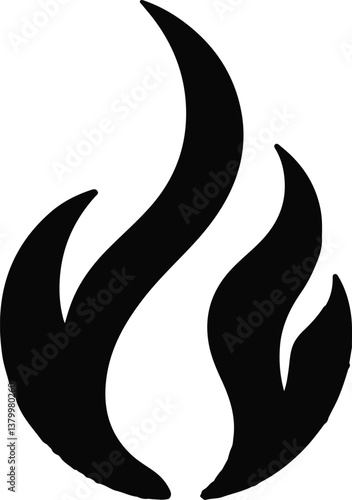 Fire icon vector silhouette