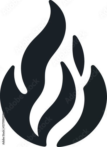Fire icon vector silhouette