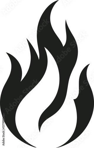 Fire icon vector silhouette