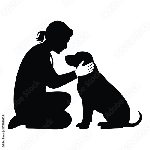 Veterinarian Silhouette, Vector, Icon, Logo, White Background.