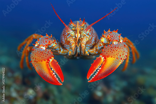 A spiny lobster (Palinurus ...