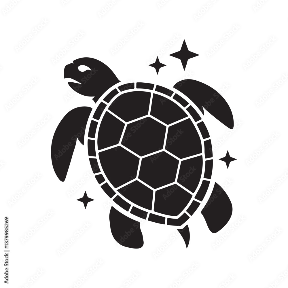Fototapeta premium turtle icon Black line art vector logo set. turtle logo design template