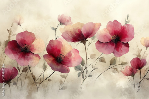 A watercolor flower backgro...