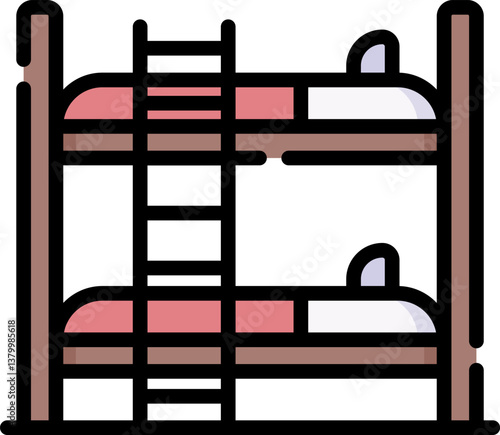 bunk bed Illustration on a white background