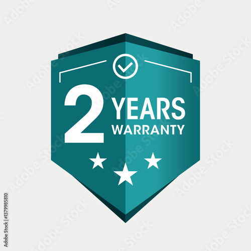 2 Years warranty Badge Sign illustration Vector.