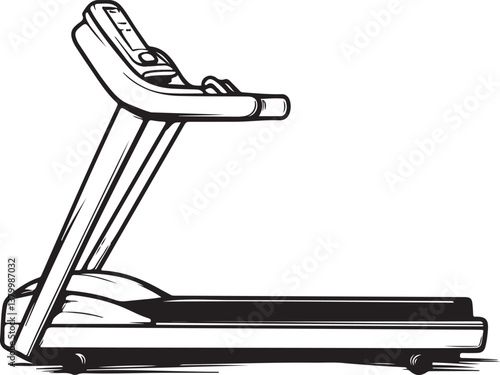 hand drawn vector illustration of a treadmill