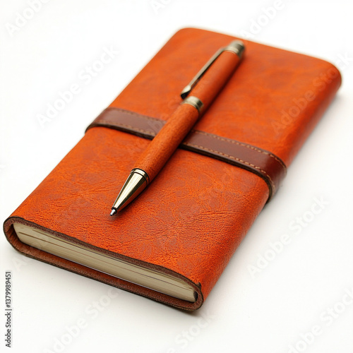 notebook and pen isolated