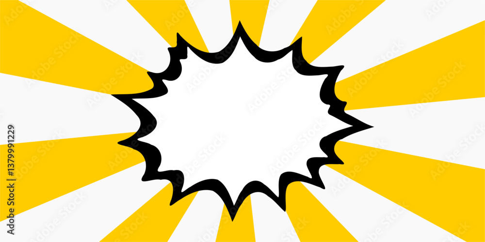 Obraz premium Explosive comic starburst background, adding a dramatic effect.