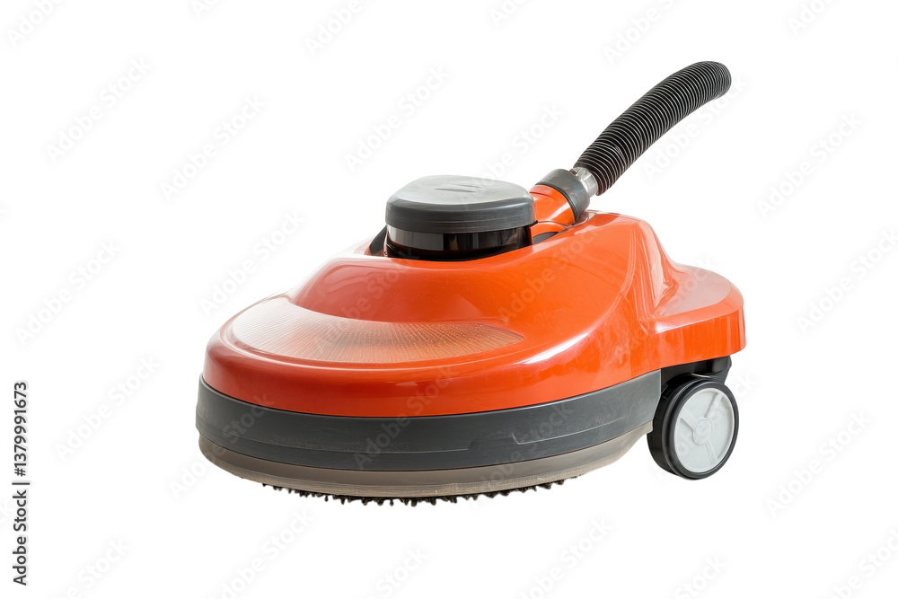 Fototapeta premium A bright orange cleaning machine promises efficiency in home maintenance and tidiness