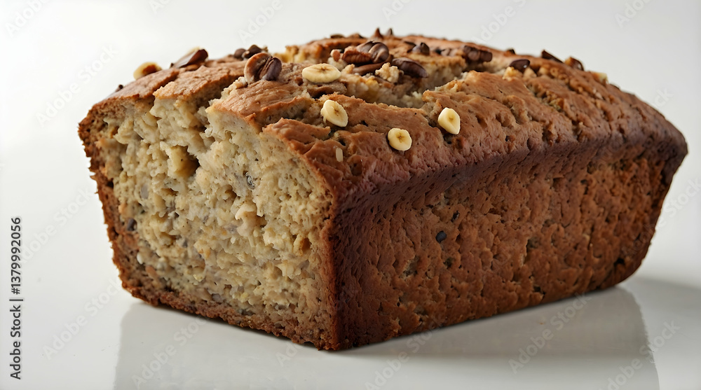 Loaf of banana nut bread baking, sliced........... Loaf of banana nut bread baking, sliced...........