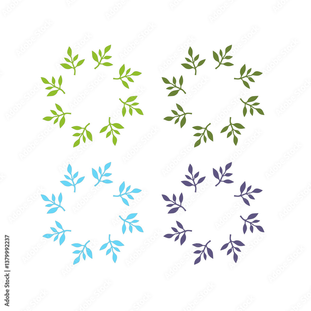 Natural Green Leaves Sign Symbol Logo Vector isolated on White Natural Green Leaves Sign Symbol Logo Vector isolated on White