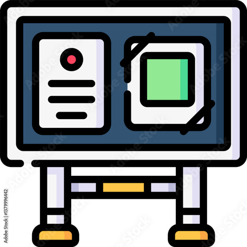 pinboard Illustration on a white background.