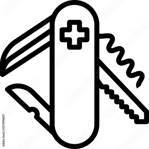 pocket knife Illustration on a white background.