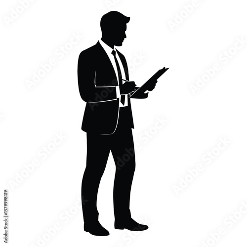 Urban Planner Silhouette, Vector, Icon, Logo, White Background.