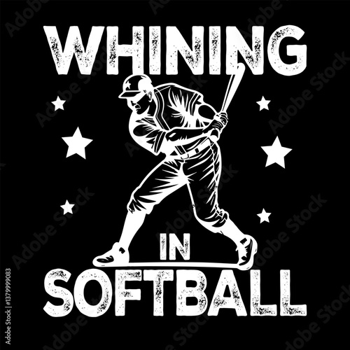 Whining in Softball: A dynamic illustration captures the spirit of softball, showcasing a player mid-swing, poised for a powerful hit with Whining in Softball boldly displayed.