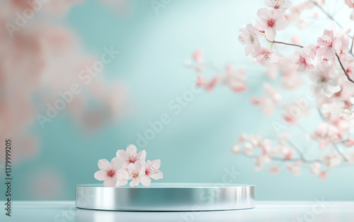 Wallpaper Mural Natural and fresh background of e-commerce products display table Torontodigital.ca