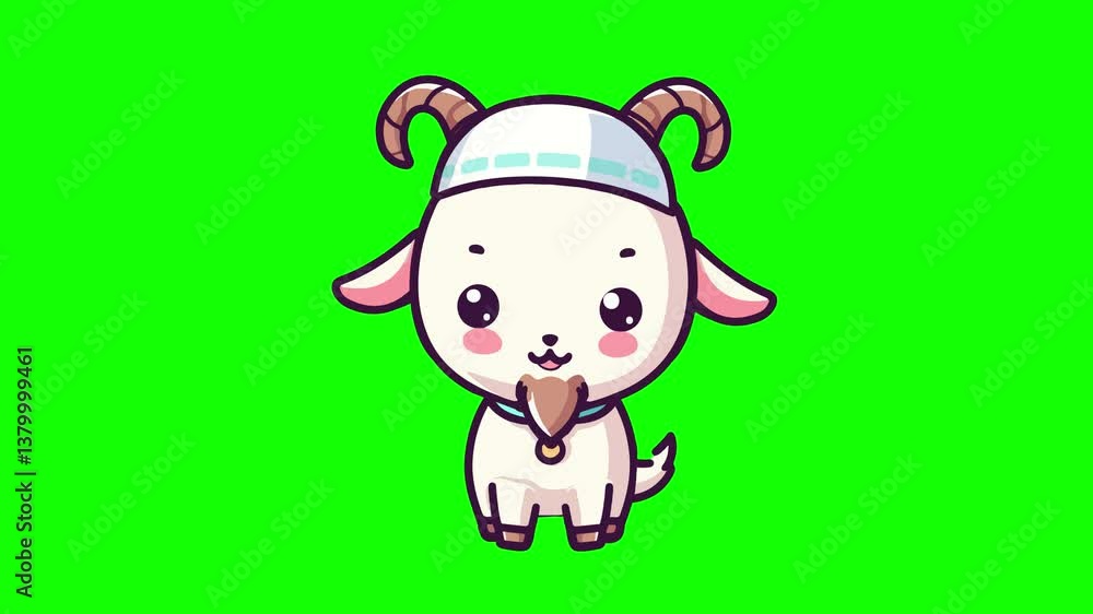 a cartoon goat with a scarf a cartoon goat with a scarf