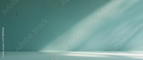 Obraz na płótnie Teal textured wall background studio shot. w salonie
