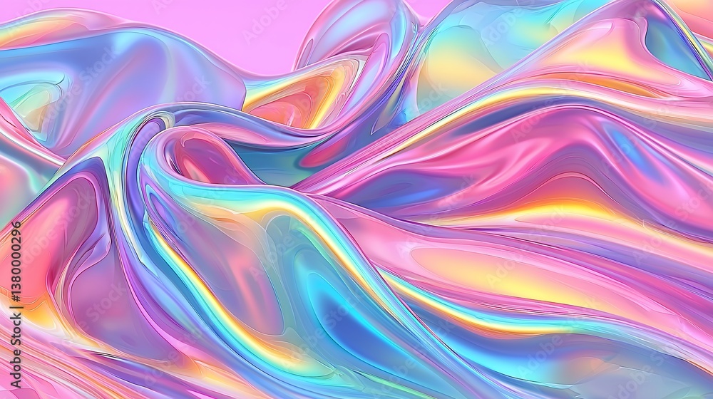 Abstract Iridescent Fabric in Pastel Hues Abstract Iridescent Fabric in Pastel Hues