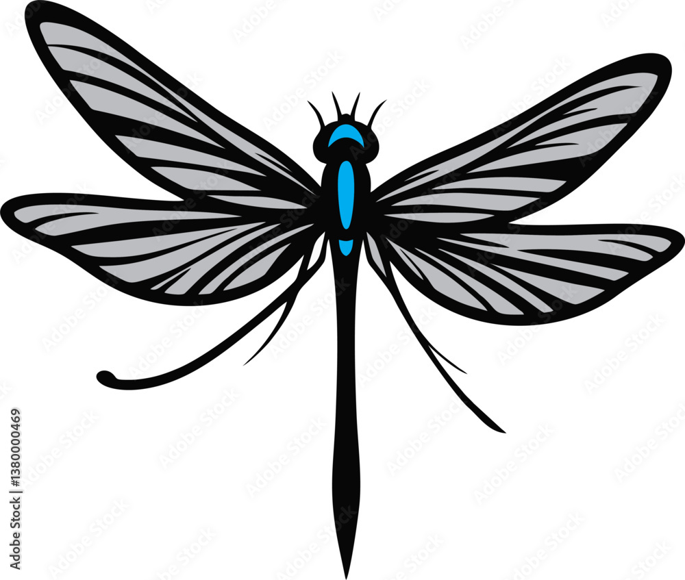 Obraz premium blue dragonfly illustration