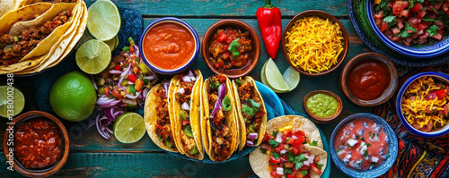 Wallpaper Mural Mexican Taco Feast with Colorful Sides Torontodigital.ca