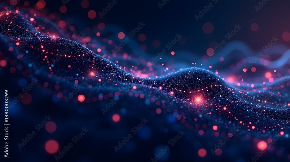 Abstract digital wave with glowing particles. Futuristic technology background. Ideal for tech, science, and modern design projects. Abstract digital wave with glowing particles. Futuristic technology background. Ideal for tech, science, and modern design projects.